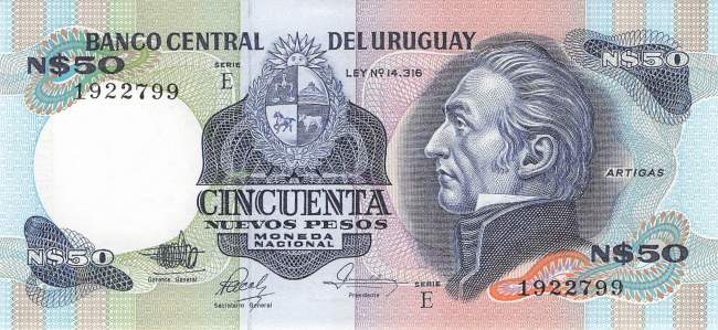Uruguay 50 Pesos p61d 1989